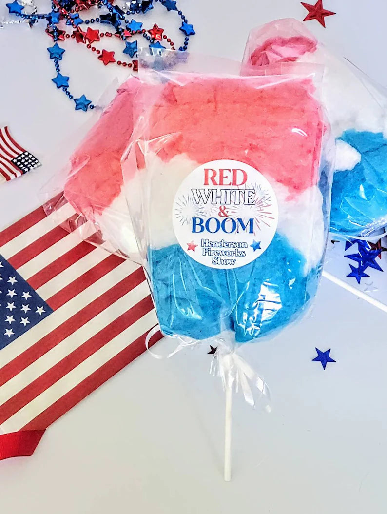 4th of July Red, White, and Blue Cotton Candy on a Stick NEW!