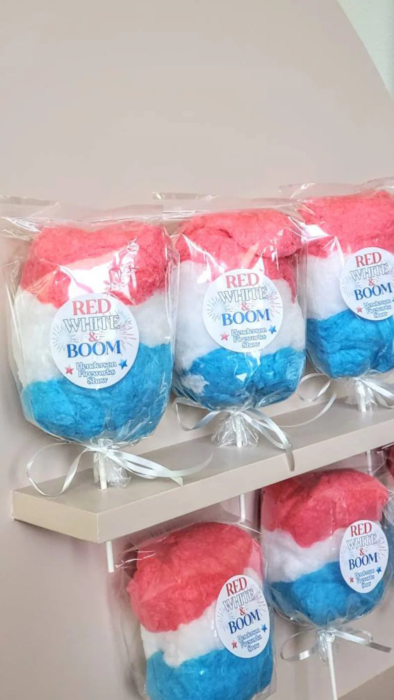 4th of July Red, White, and Blue Cotton Candy on a Stick NEW!