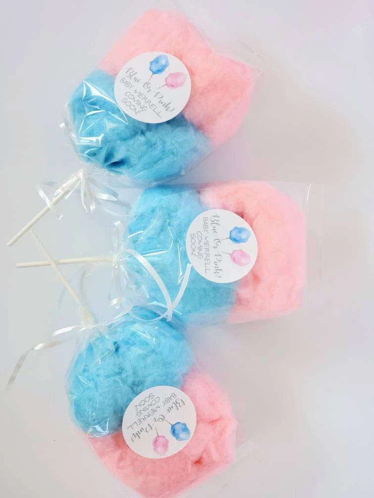 Gender Reveal! Cotton Candy on a stick (2 Flavor per bag) NEW!