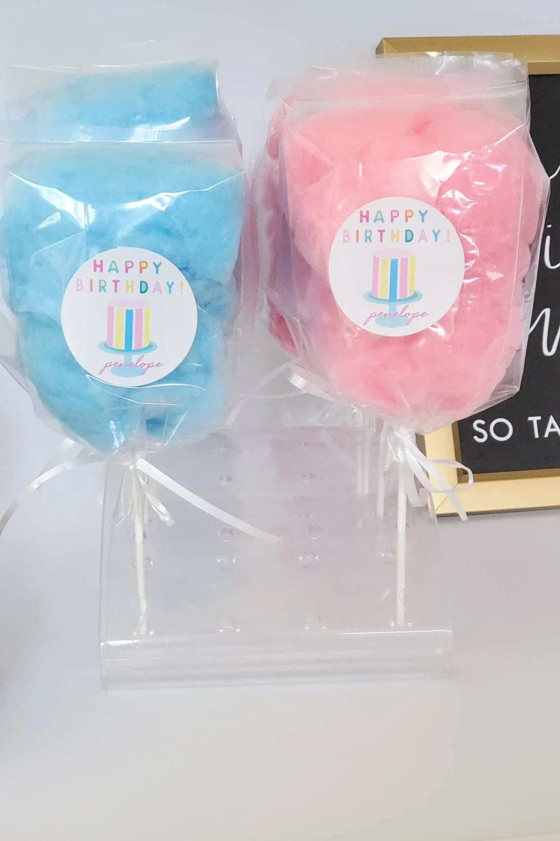 Happy Birthday Cotton Candy On a Stick NEW!