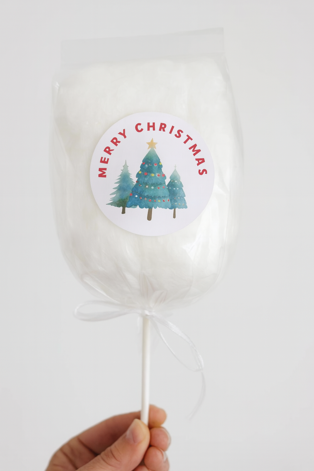🎄 Cotton Candy Bag on a Stick – Christmas Edition 🎅