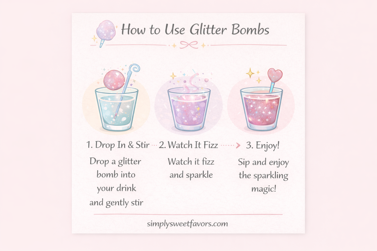Cotton Candy Glitter Bomb – Magical Drink & Party Surprise | Simply Sweet Favors