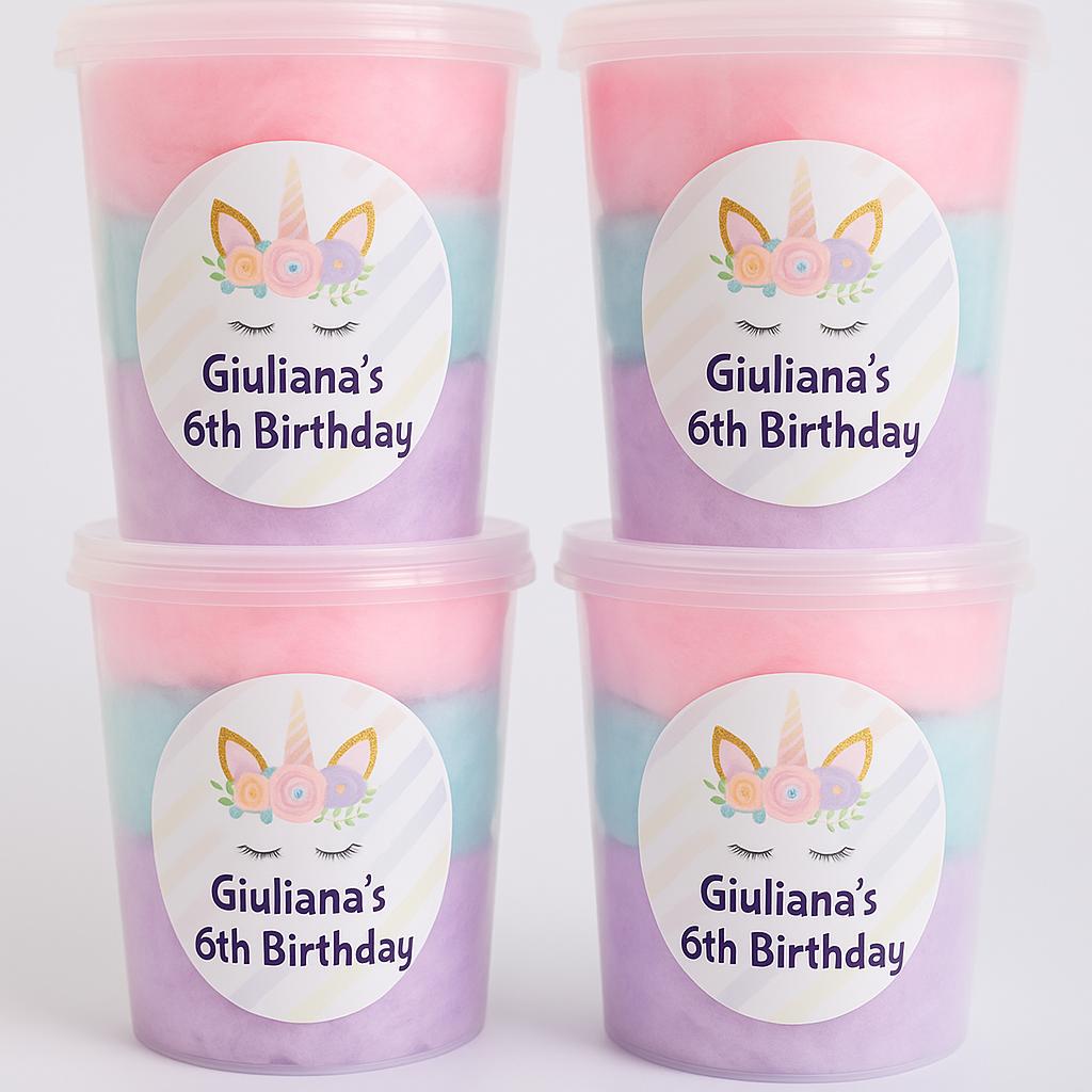 Cotton Candy Tub Birthday Party Favor 3 Flavors NEW!