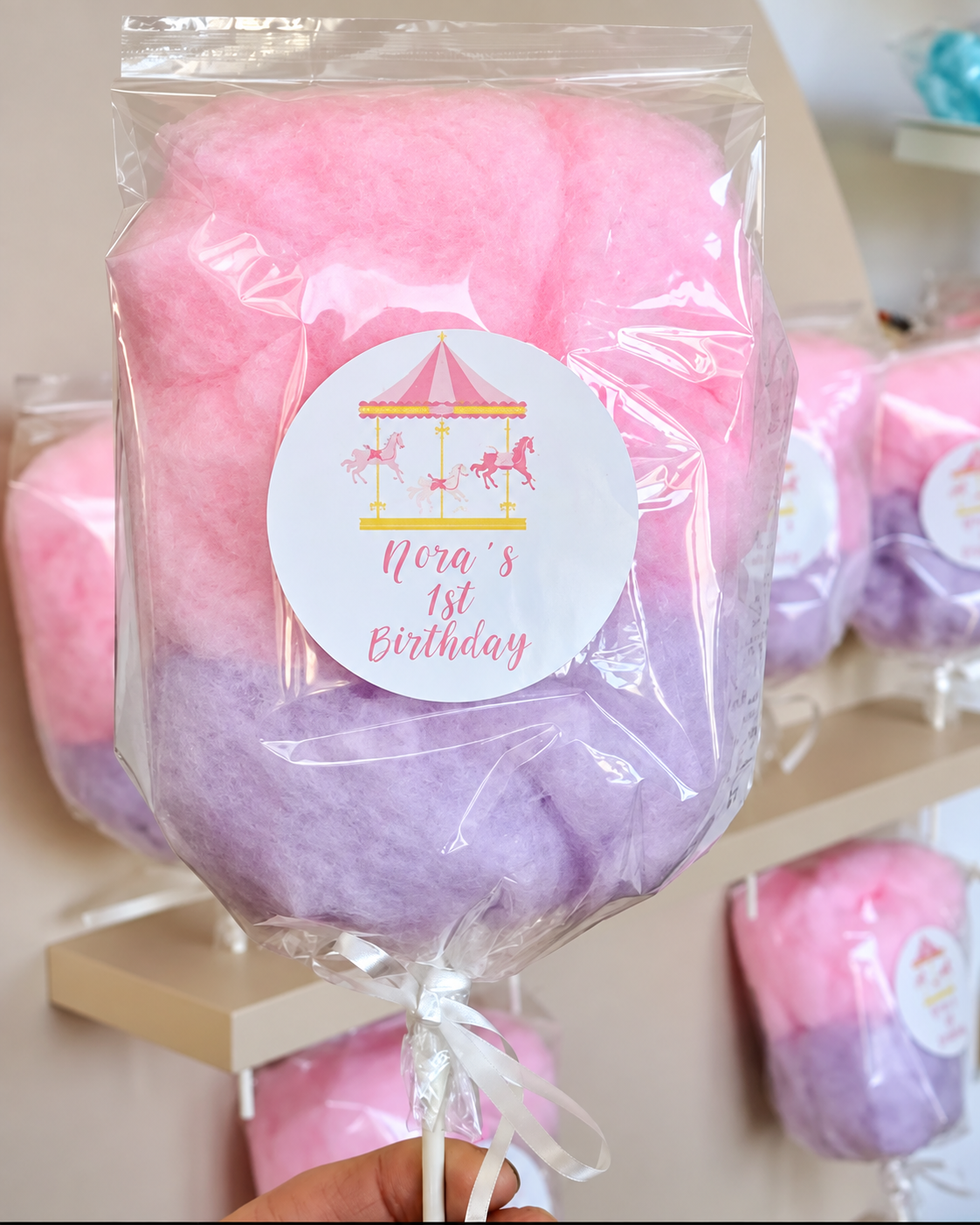 Happy Birthday Cotton Candy on a Stick – Two Flavors per Bag Party Favor | Simply Sweet Favors