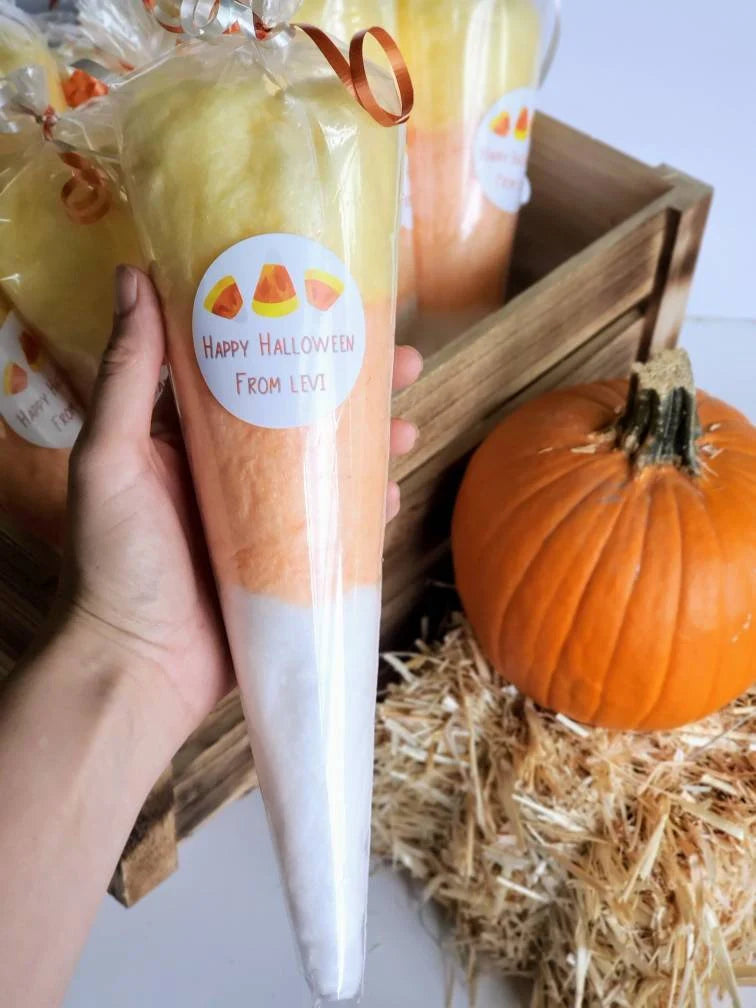 Candy Corn Halloween Party Favors Cotton Candy Cone Bags