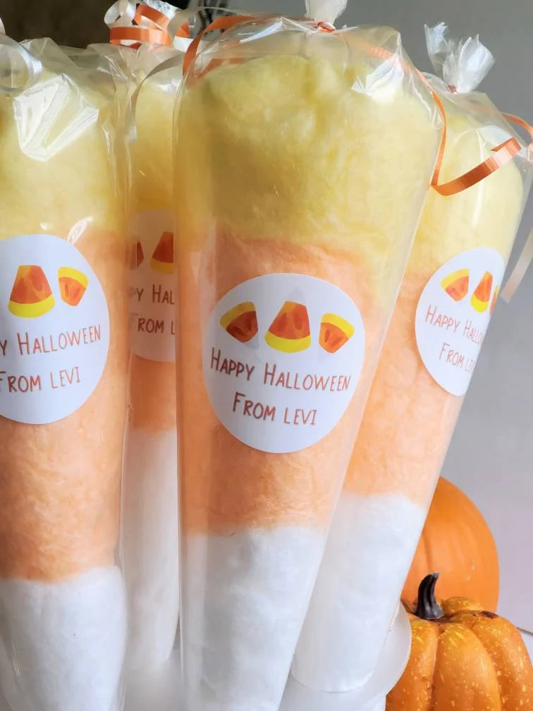 Candy Corn Halloween Party Favors Cotton Candy Cone Bags