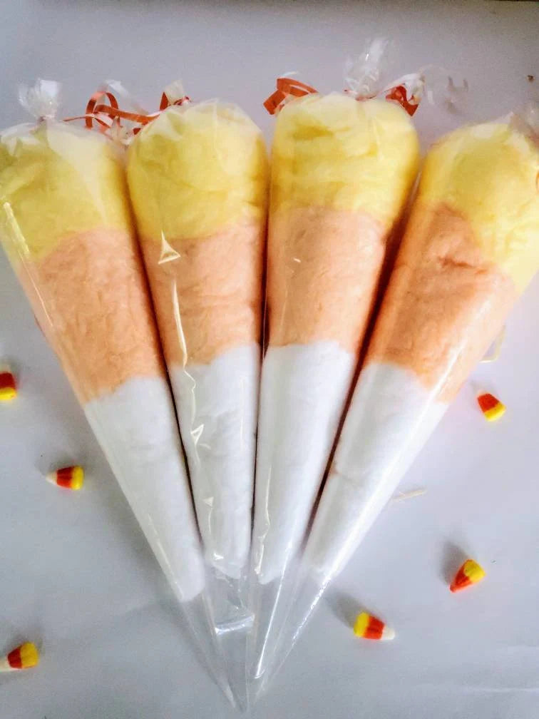 Candy Corn Halloween Party Favors Cotton Candy Cone Bags