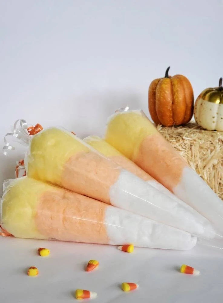 Candy Corn Halloween Party Favors Cotton Candy Cone Bags