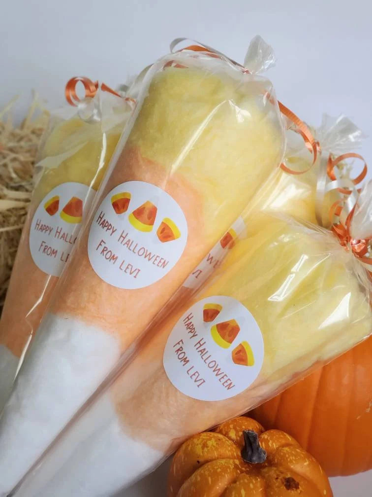 Candy Corn Halloween Party Favors Cotton Candy Cone Bags