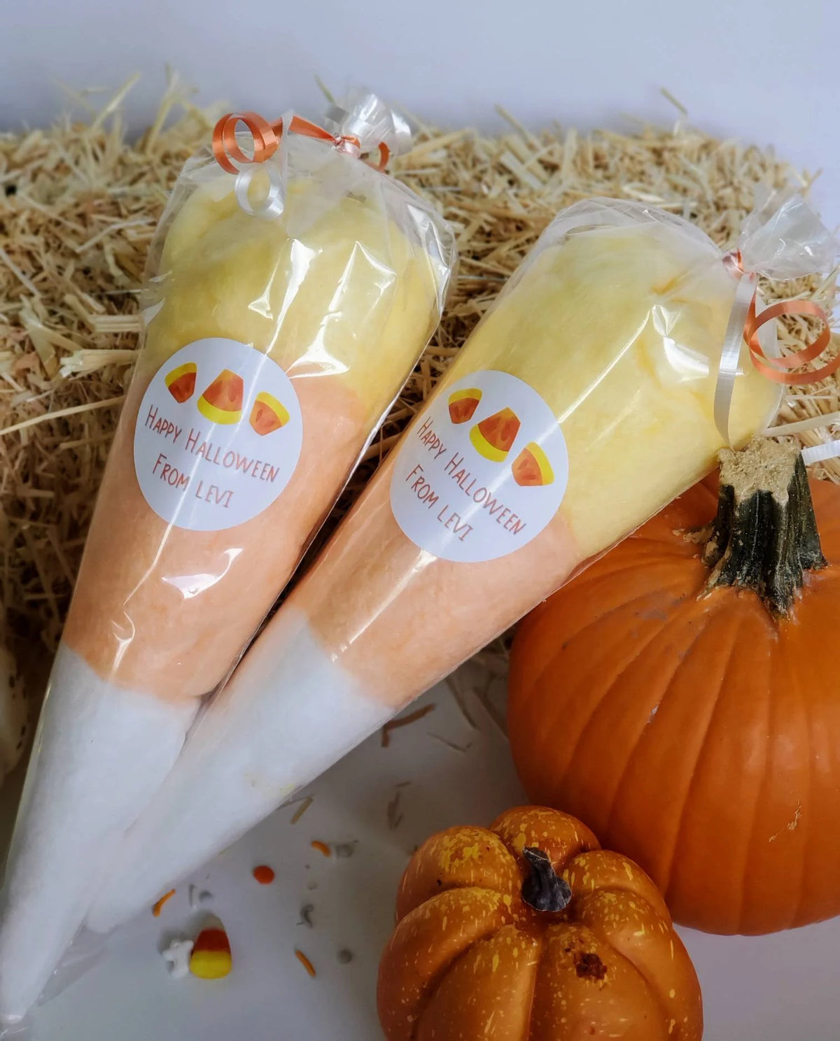 Candy Corn Halloween Party Favors Cotton Candy Cone Bags