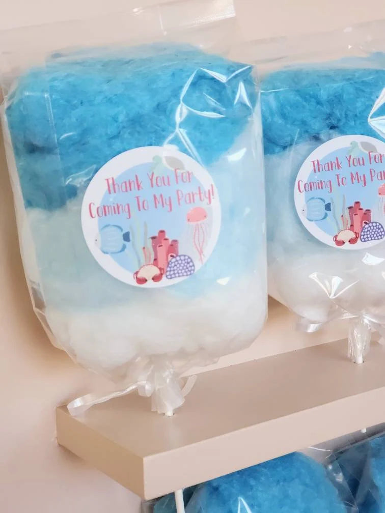 Under the Sea Cotton Candy on a Stick – Blue Ombré Party Favor | Simply Sweet Favors