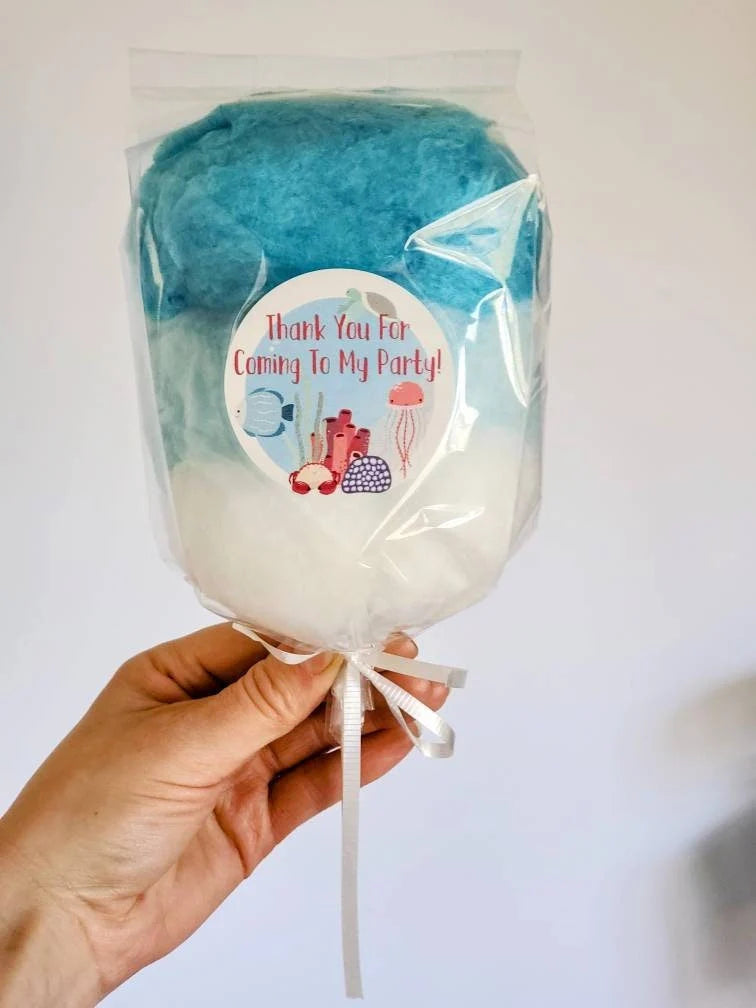 Under the Sea Cotton Candy on a Stick – Blue Ombré Party Favor | Simply Sweet Favors