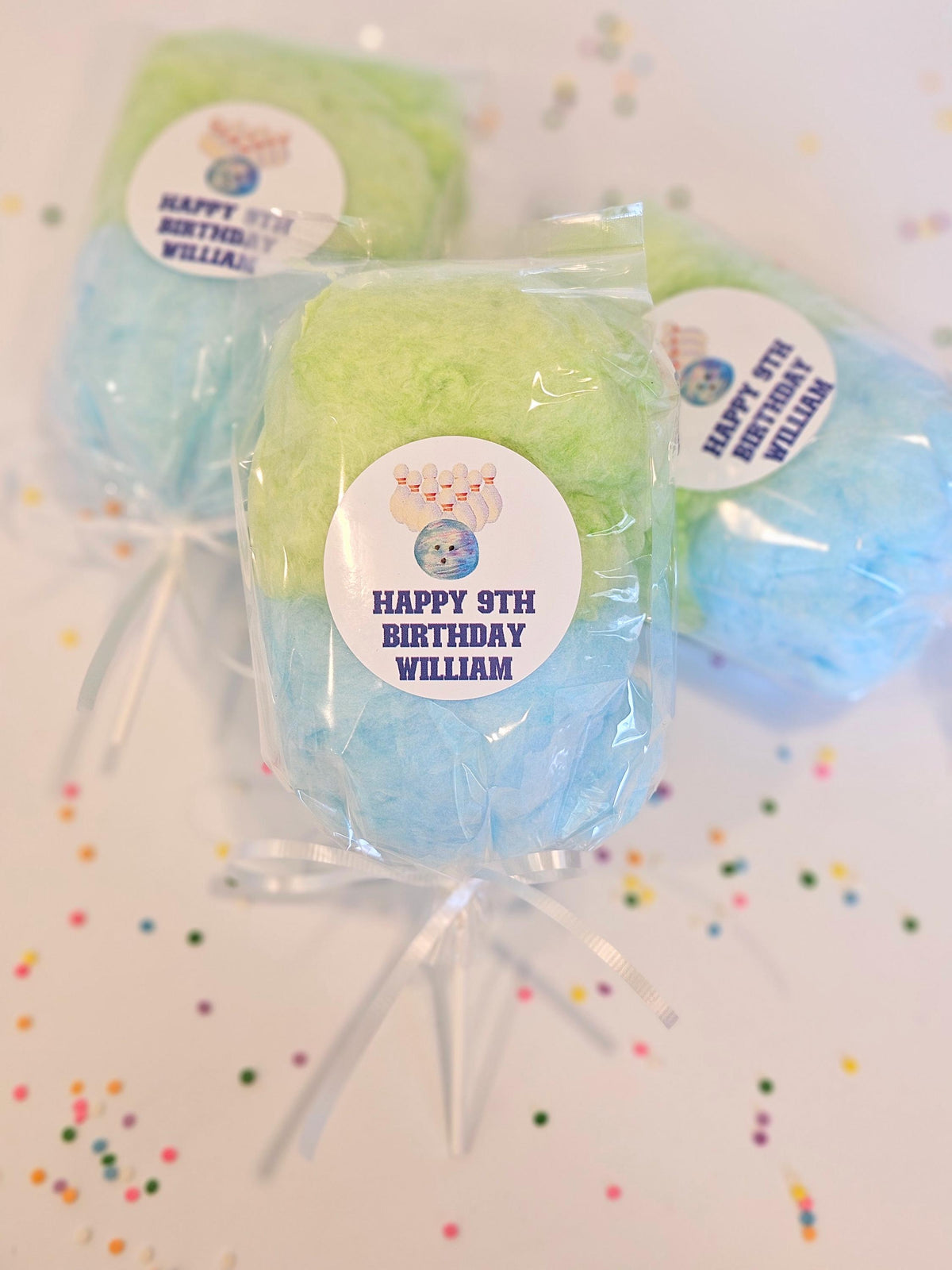 Bowling Birthday! Cotton Candy On a Stick (2 Flavor per order) NEW