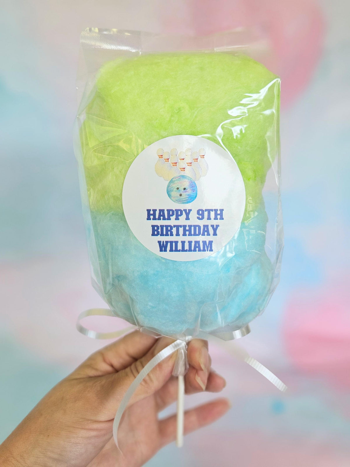Bowling Birthday! Cotton Candy On a Stick (2 Flavor per order) NEW